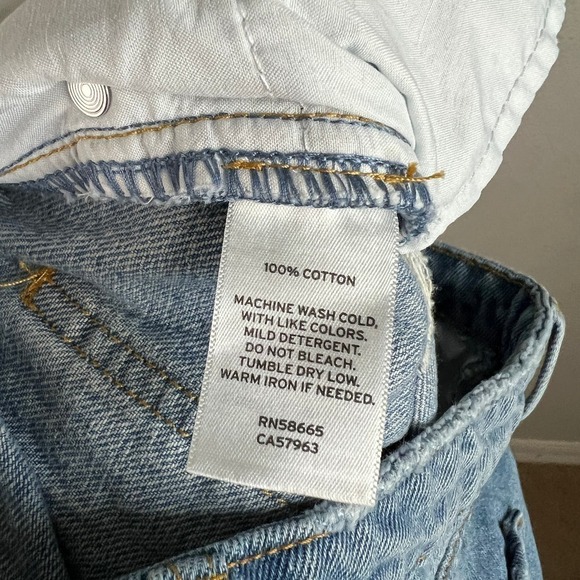 BP Wide Leg Jeans Women's 27 Side Cut Out Mid Rise Medium Wash Cotton Trashed - Picture 6 of 6